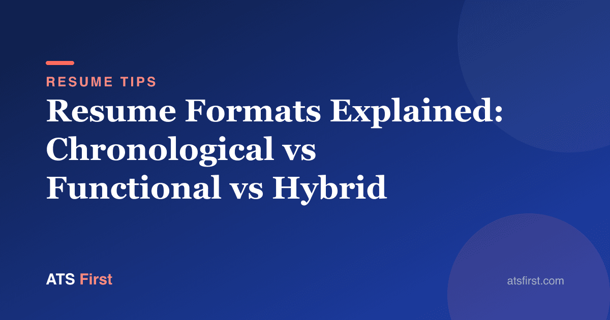 Resume Format Guide 2026: Which Layout Passes ATS