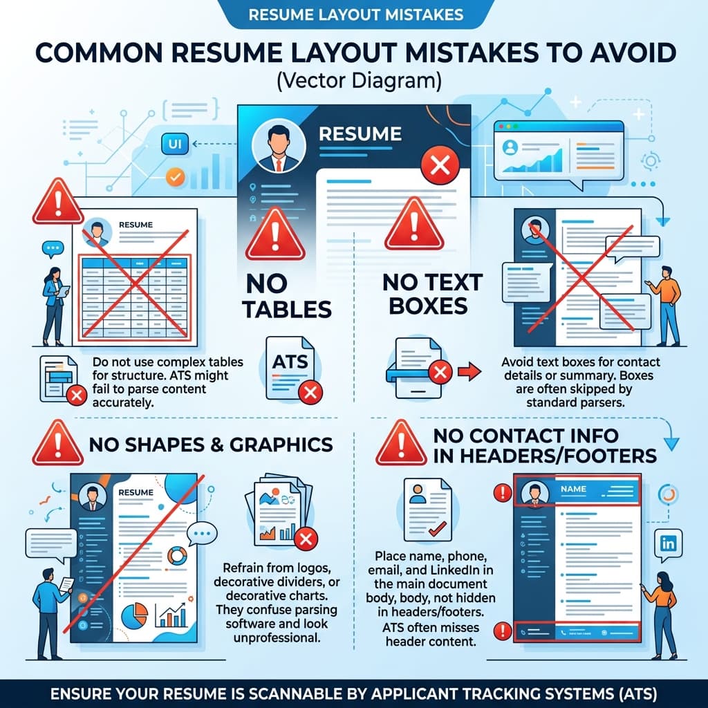 Structural layout diagram of a fresher resume